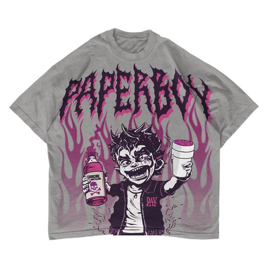 Paperboy Trap Tour Tee Gray